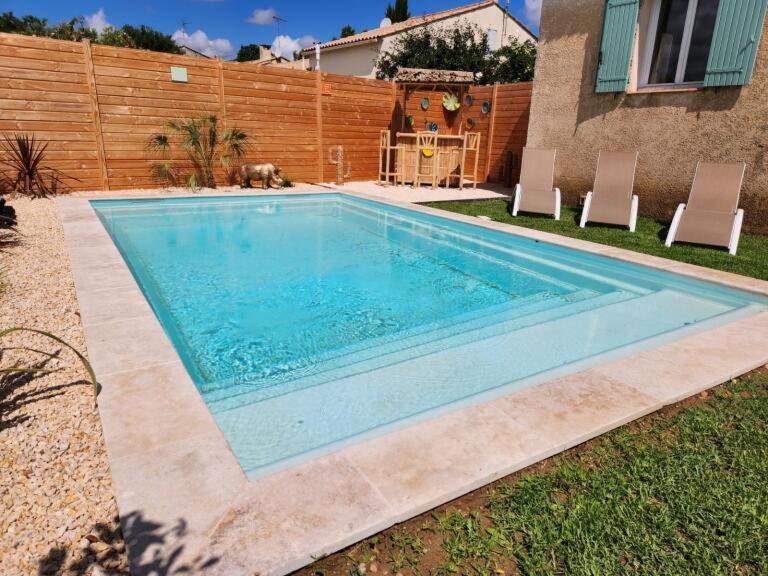 Villa Piscine Uzes A Pied 6 Personnes Farandole Exterior foto